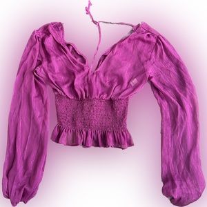 Forever 21 Magenta Silk Top
